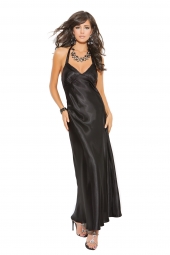 Elegant Moments 1919 Charmeuse Satin Halter Neck Gown