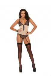 Elegant Moments 77074 Lace And Mesh Clip On Teddiette With Hook