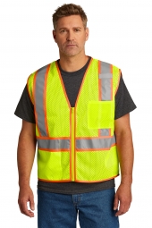 CornerStone CSV103 ANSI 107 Class 2 Mesh Zippered Two-Tone Vest