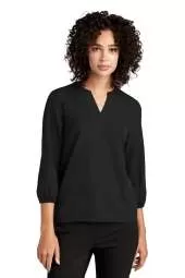 MERCER+METTLE Women's Stretch Crepe 3/4-Sleeve Blouse - MM2011
