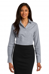 Ladies Windowpane Plaid Non-Iron Shirt